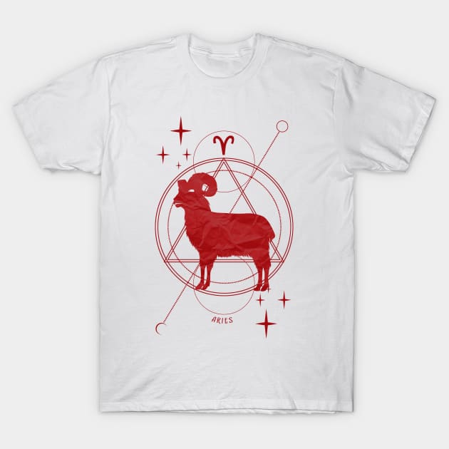 Zodiac, Aries, Astrology, Star sign, Stars T-Shirt by Strohalm